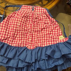 Charming A-Line Dress with Blue Ruffles